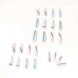 Pieza de arte de uñas con parche terminado de ballet francés de línea simple y larga | 365nails