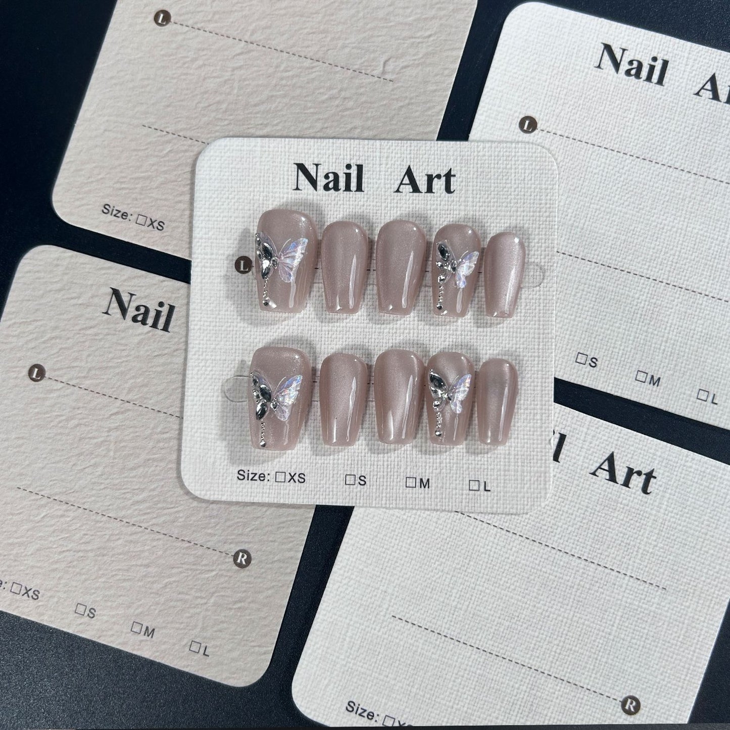 Press-On Nails Instruction Card  75MM High Quality Mijian Card (MOQ:50 pieces)