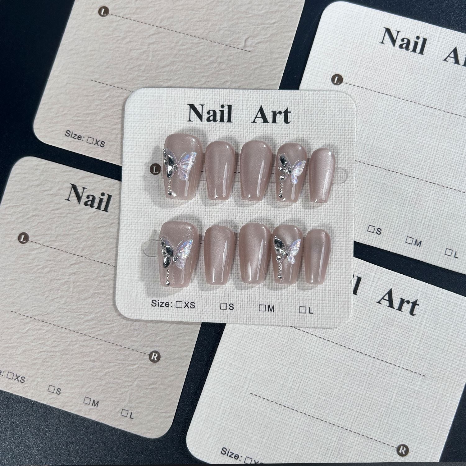Press-On Nails Instruction Card  75MM High Quality Mijian Card (MOQ:50 pieces)