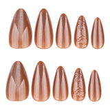 Autumn 3D Stereo Rose Brown Cat Eye Flash Short Almond press-on nails