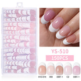 Nail Tips French press on nails  Short Almond Short Square Versatile Removable Patch Nail Art 150 Boxed Fake Nails