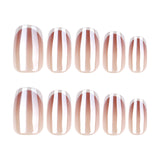 Nude gradual change French white coated short square press-on nails
