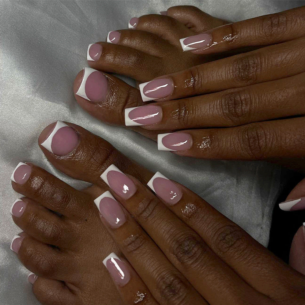 Nail Tips French press on nails toenails Square Nail Pieces 60 Pieces Bag Removable and Traceless Prefabricated Patch Nail Art Foot Fake Nails