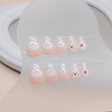 Unhas decoradas com flores de coelho fofo para crianças, 24 peças | 365 unhas