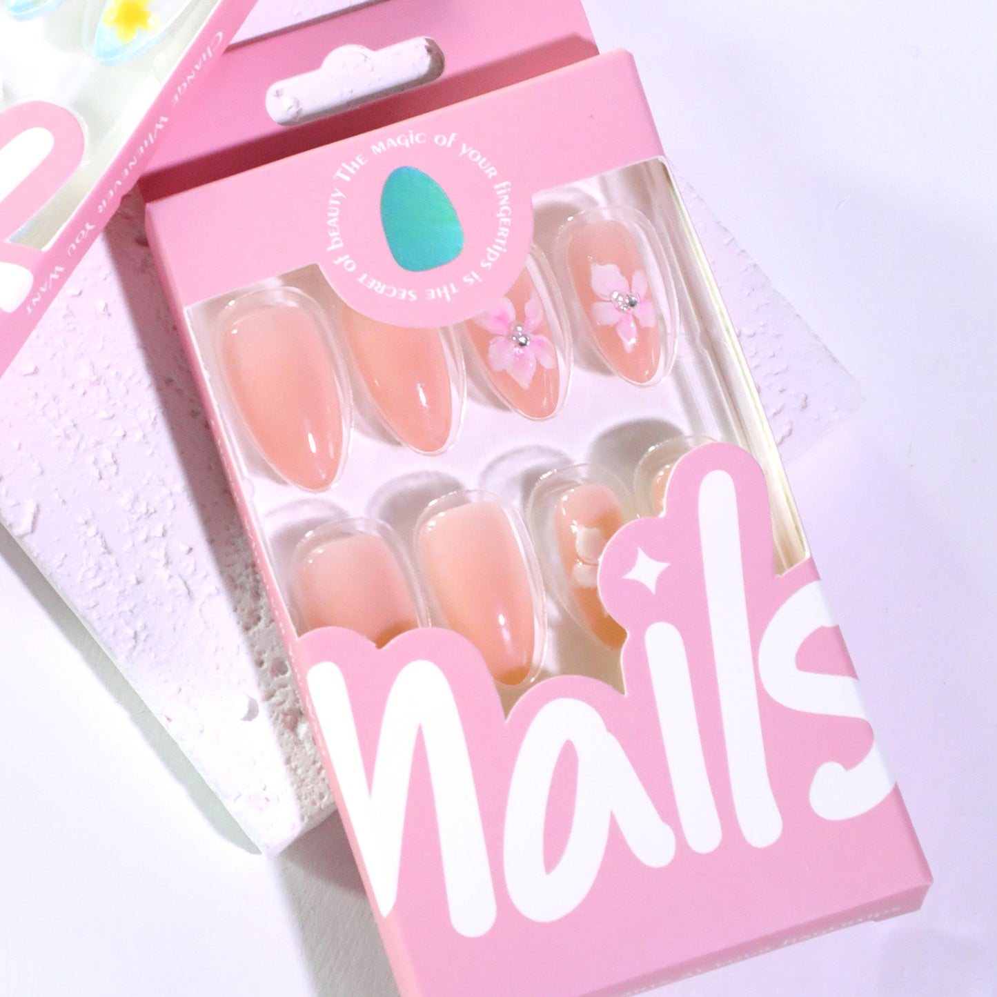 Pure desire 3D three-dimensional flower short almond nail art Internet celebrity explosion finished product wholesale|365nails