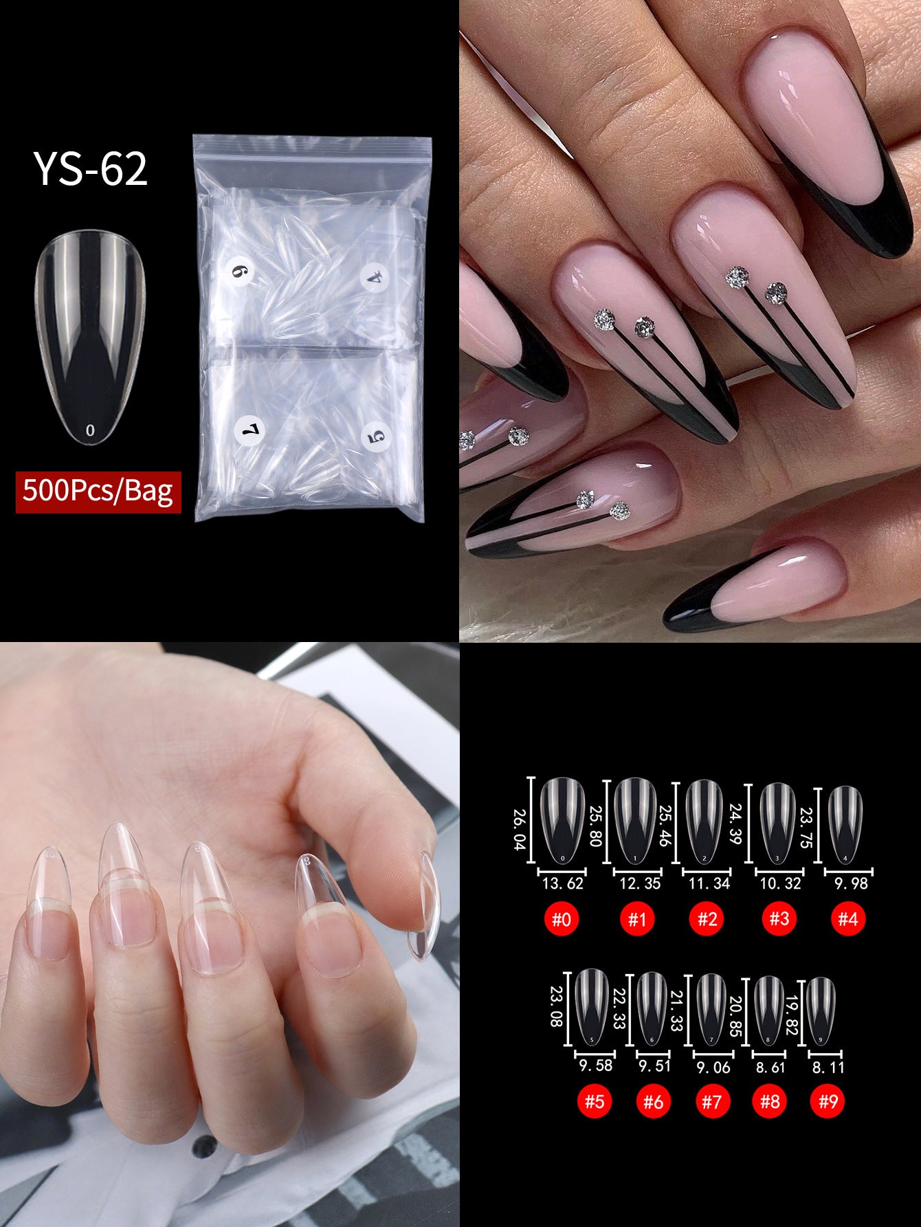 Nail Tips New French press on nails piece, half sticker full sticker fake nail nail patch extended press on nails piece