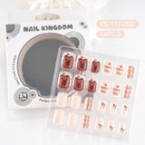 Children press on nails, cartoon 24-piece boxed finished product, sweet and cute children's removable fake nail patch manicure