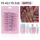 Nail Tips French press on nails toenails Square Nail Pieces 60 Pieces Bag Removable and Traceless Prefabricated Patch Nail Art Foot Fake Nails