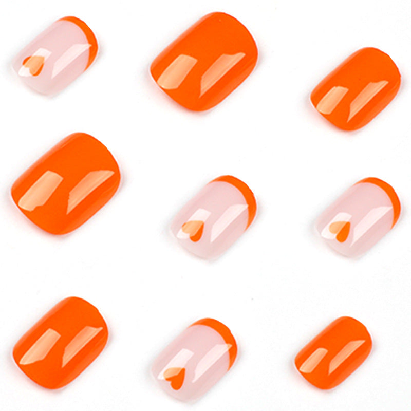 French Love Press on nails Orange Orange nails |365nails