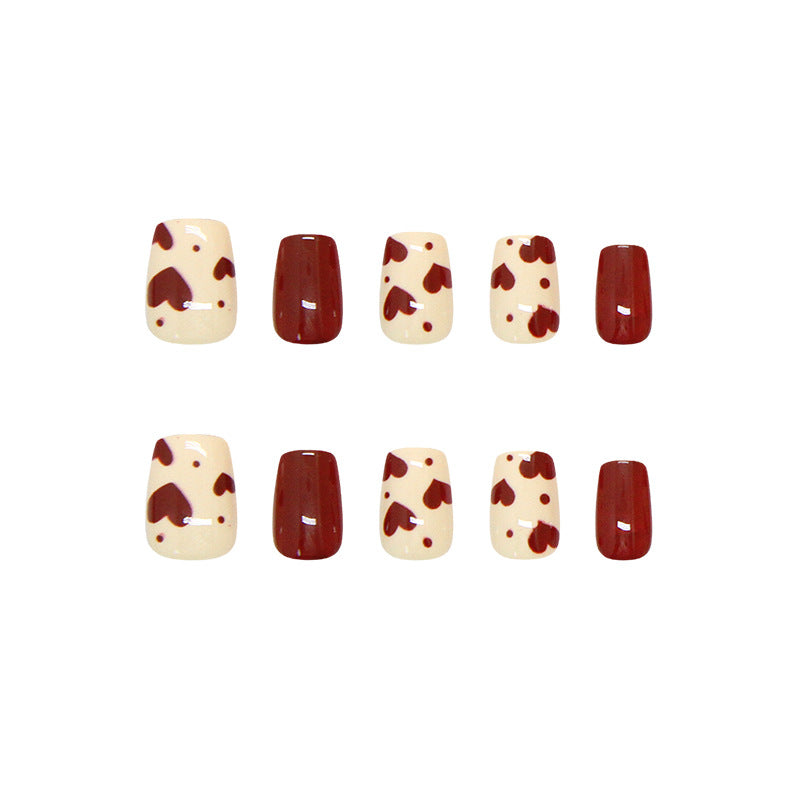 Dicas de unhas pré-fabricadas, unhas vermelhas, amor doce, curtas, fashion girl, brancas, versáteis, removíveis, unhas de pressão |365nails