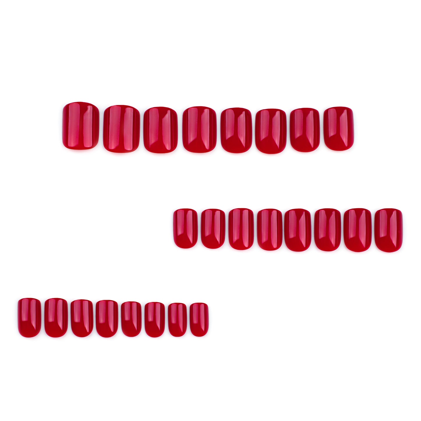 Red short square manicure classic solid color |365nails