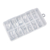 Nail Tips No-File Short Press-On Nails (Full Sizes) — Semi-Matte, Square & Round, Clear Case
