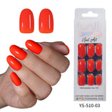 Popular solid color press on nails advanced sense versatile patch nail art short oval removable fake nail piece wholesale