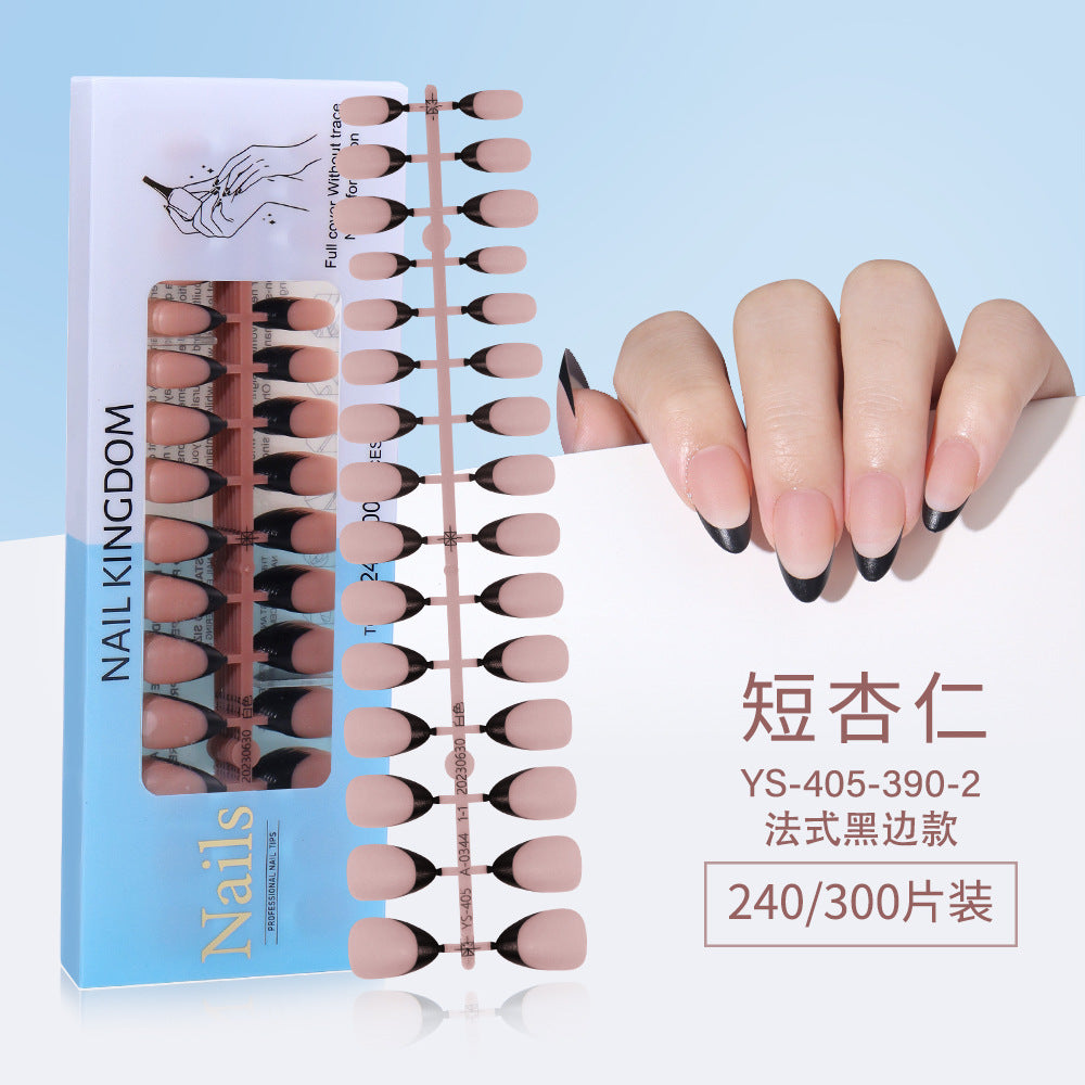 Nail Tips New French press on nails 240 pieces boxed fake nail manicure work in progress matte full sticker French nail piece
