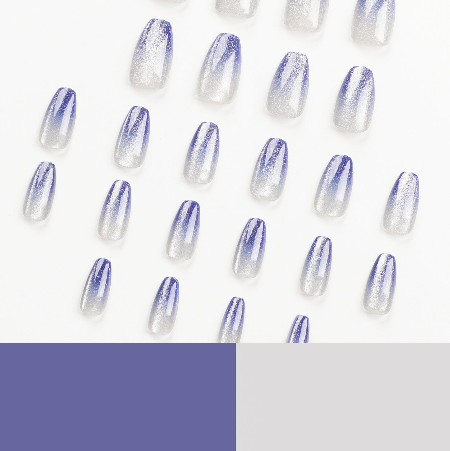 Blue gradual change cat eye senior simple nail piece ballet nail type nail piece |365nails