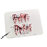 Adesivo de unha estilo Bloody Mary feito à mão, unhas postiças, estilo escuro, nicho, Halloween, adesivo para unhas vestível | 365nails