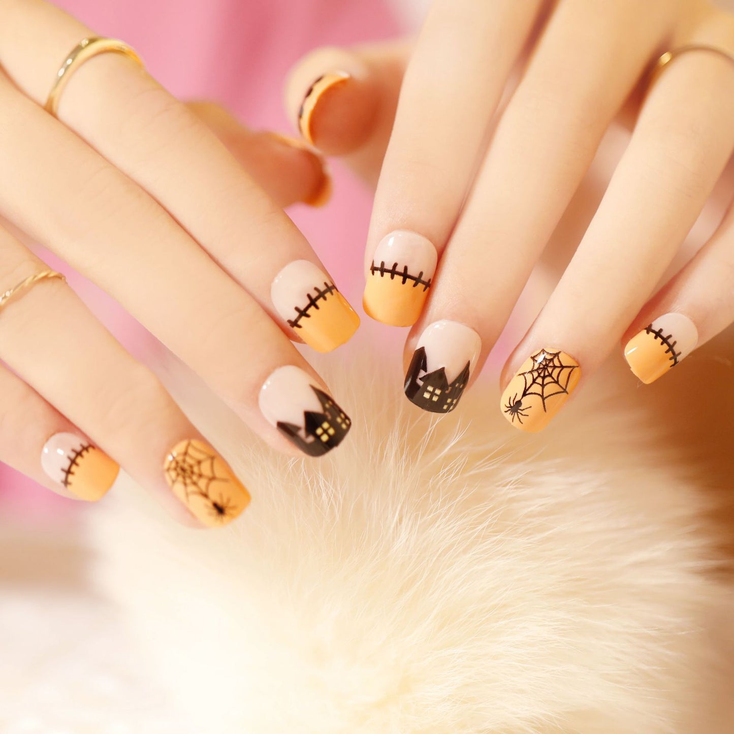 Halloween Wear Nail 3D Three-dimensional Nail Art False Nails Spider Bat Nail Sheets Wholesale|365nails