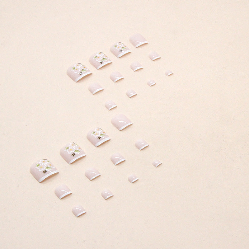 Uñas postizas de jazmín amarillo simple, uñas postizas, uñas postizas, uñas francesas lindas, uñas postizas especiales |365nails