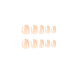 Wear nail wholesale naked skin tone square simple ins wind white edge French nail piece wear nail piece fake nail