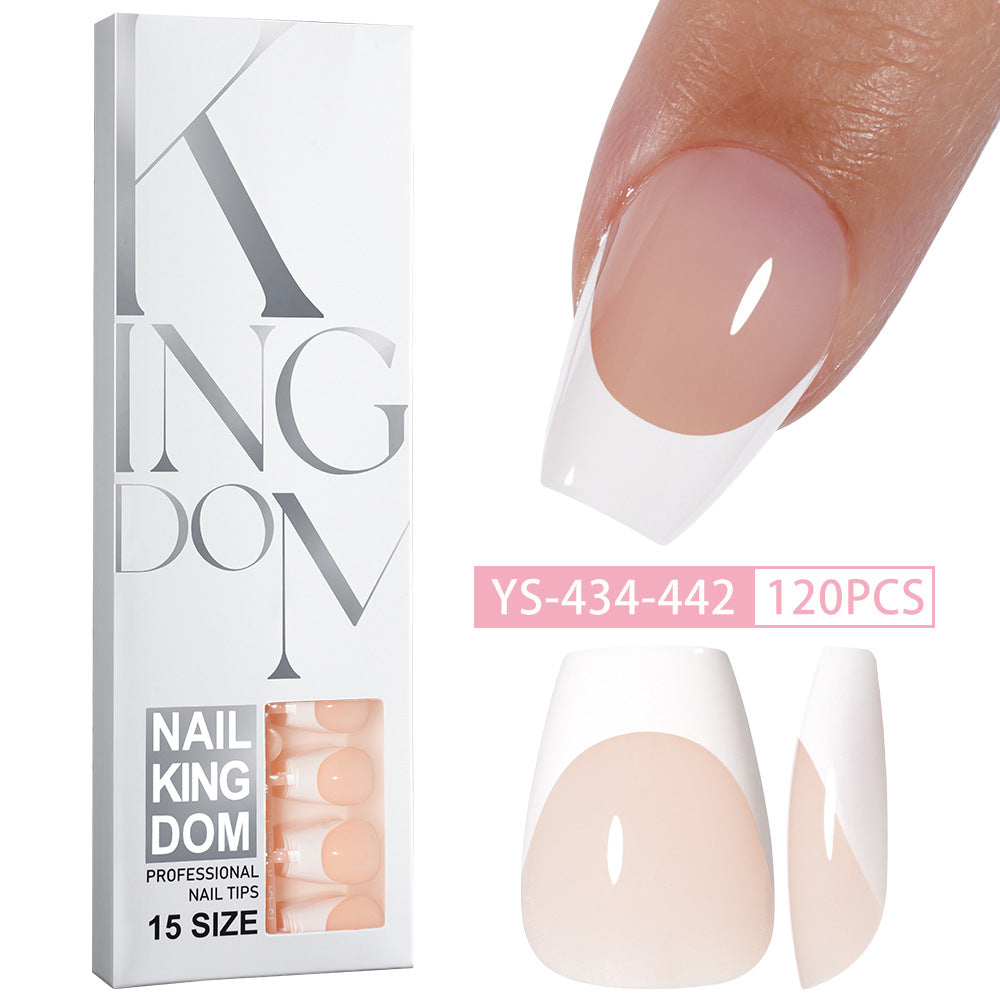 Hot-selling French-style armor, simple spray oil-shiny patch manicure removable trapezoidal nail piece 120 pieces in a box