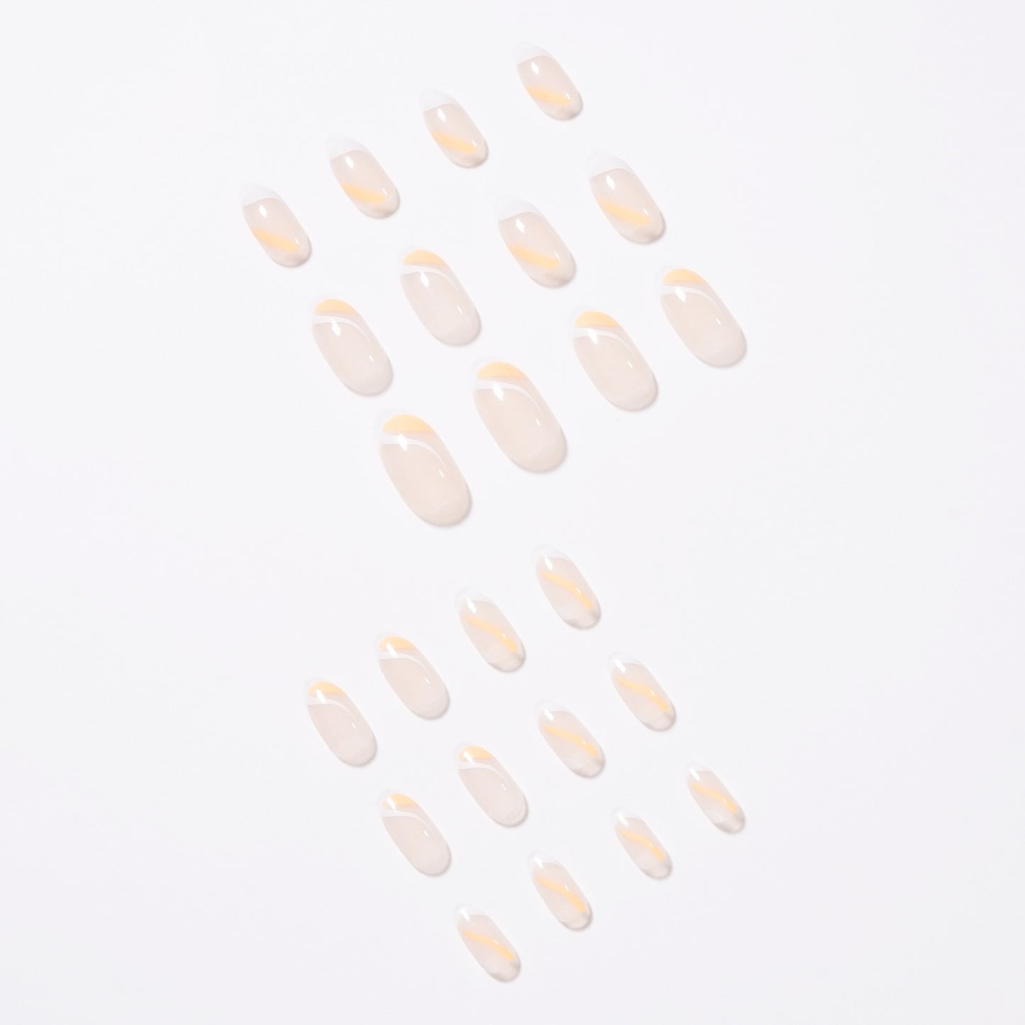 French False nail white orange color scheme press-on nails Art Finished Fake Nail Nail Patch Nail Patch Nail Patch Nail Patch|365nails