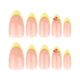 Cherry 3D three-dimensional simple and fresh French yellow almonds press-on nails