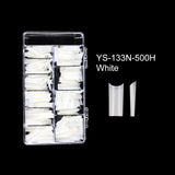Nail Tips nail plate  water pipe nail natural white 500 pieces French half sticker extended patch NOC high arc fake nail