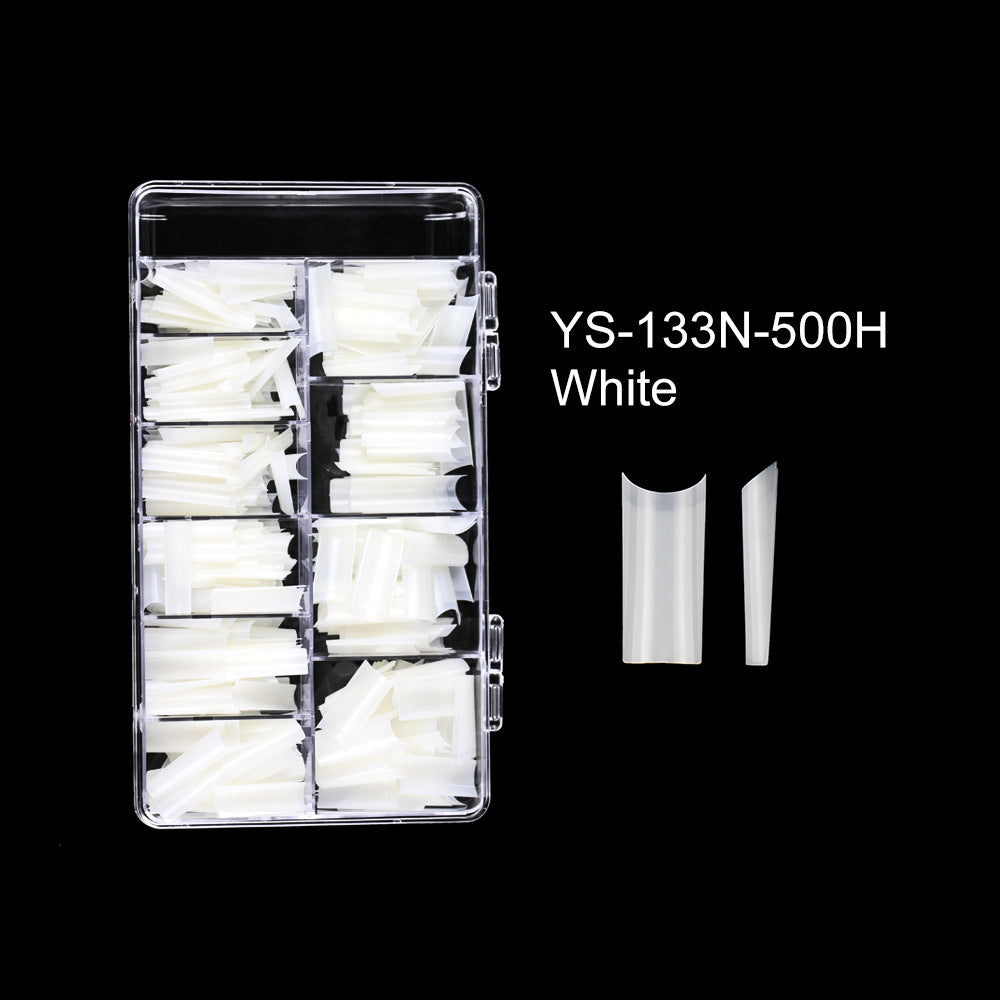 Nail Tips nail plate  water pipe nail natural white 500 pieces French half sticker extended patch NOC high arc fake nail