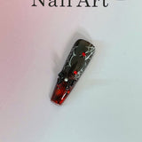 Title Crimson Web Nocturne | Gothic Spider Press-On Nails