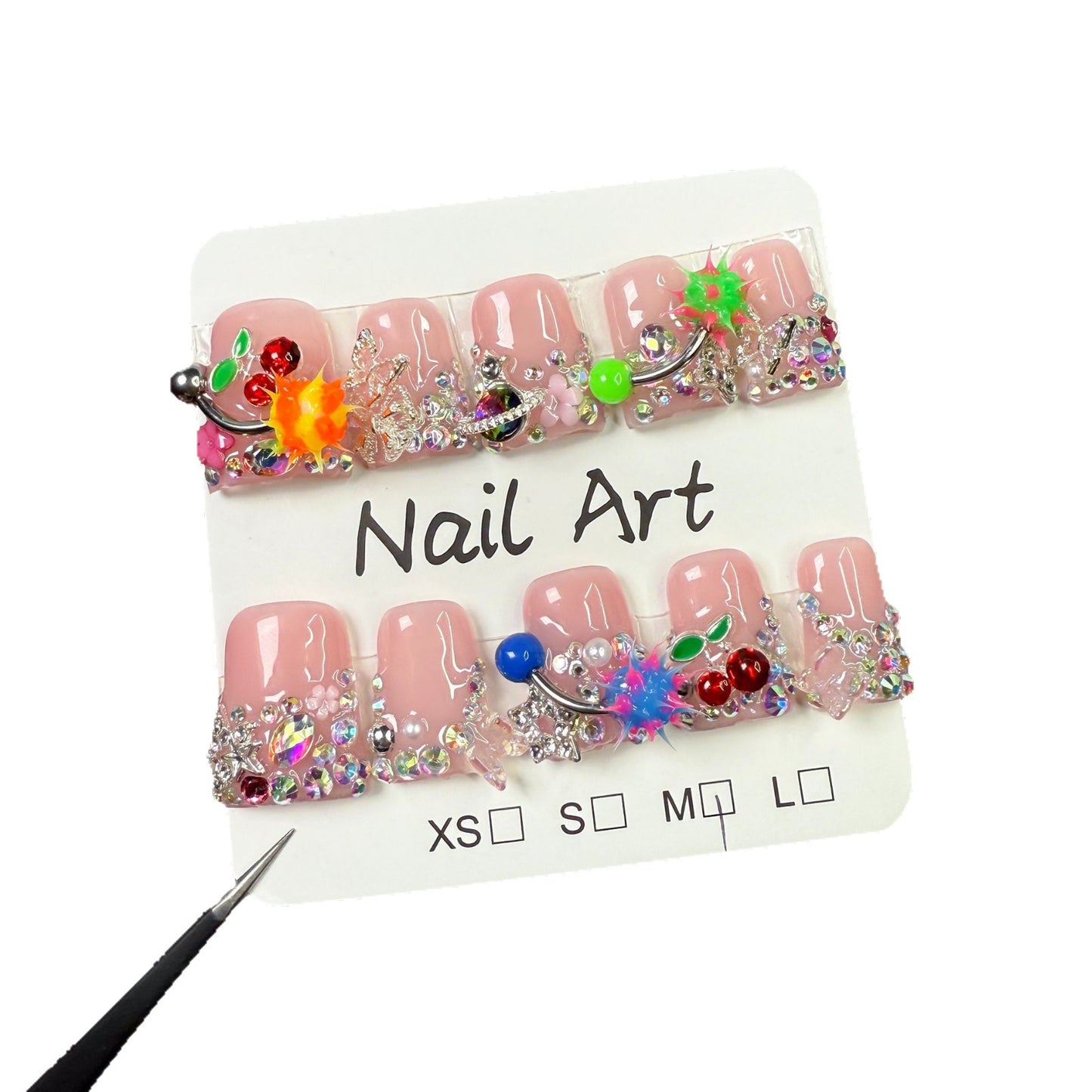 Duck bill nail ice transparent flash personality niche sweet cool babes Handemade press on nails factory wholesale|365nails