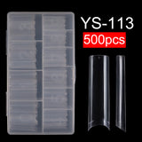Nail Tips nail plate extended half-stick water pipe nail 500 pieces boxed high-arc XXL  transparent patch fake nails