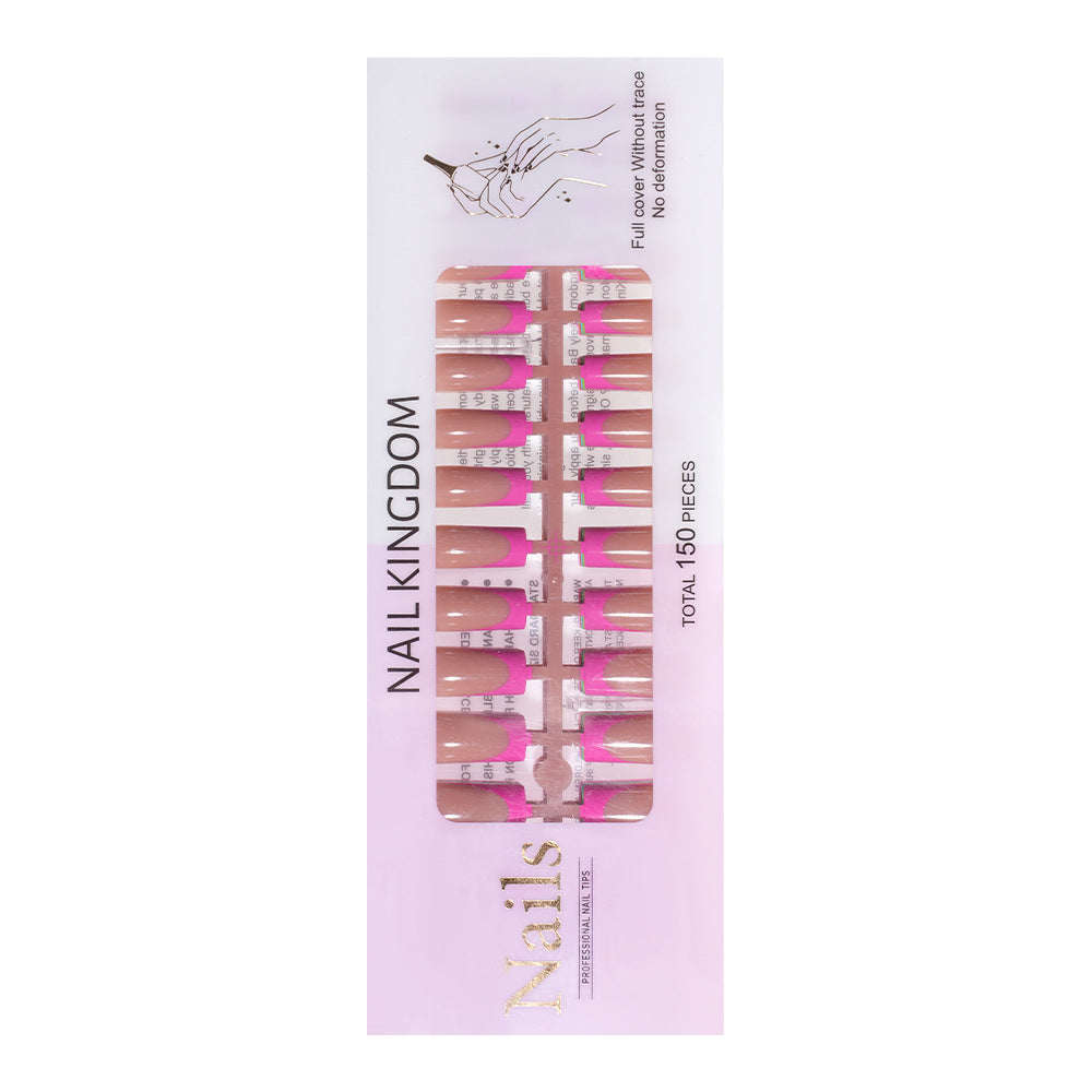 Nail Tips French press on nails explosion five-color rectangular versatile removable patch manicure 150 pieces fake nail piece