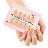 Cherry 3D three-dimensional simple and fresh French yellow almonds press-on nails