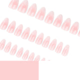 30 pcs simple French pink and white gradual change almond-shaped