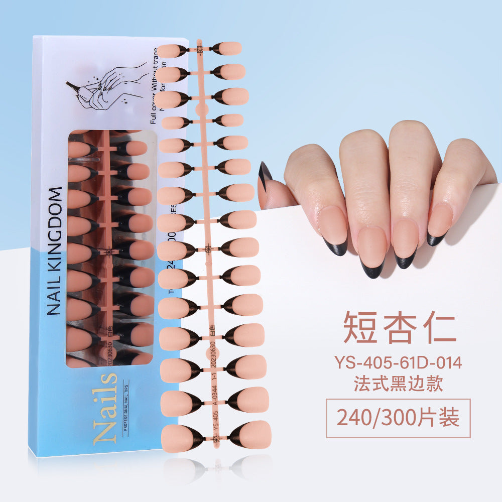 Nail Tips New French press on nails 240 pieces boxed fake nail manicure work in progress matte full sticker French nail piece