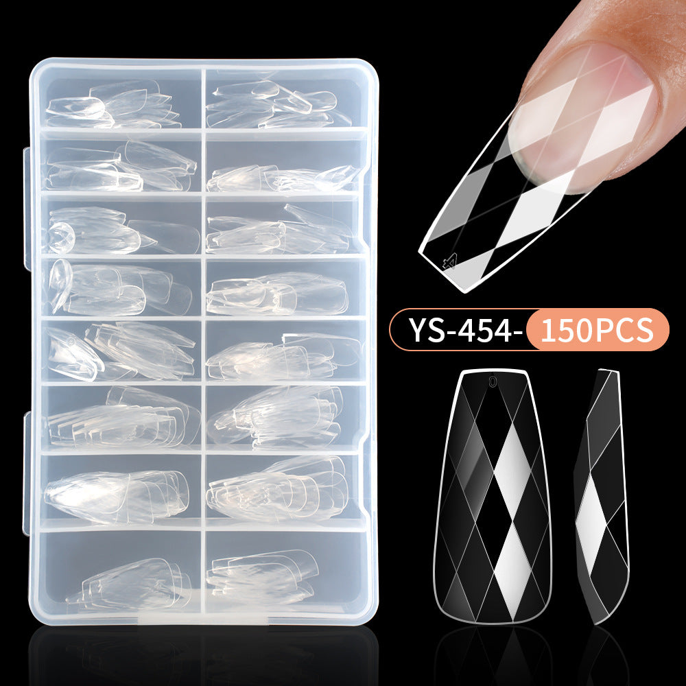 Nail Tips popular 3D rhombus nail piece almond nail ballet nail irregular transparent fake nail piece nail art wholesale
