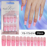 Nail Tips special for press on nails rectangular nail pieces removable full sticker manicure 24 pieces boxed fake nail factory wholesale
