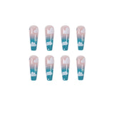 Nuvens azuis celestes mudam gradualmente com strass usando nail art finalizada removível |365nails