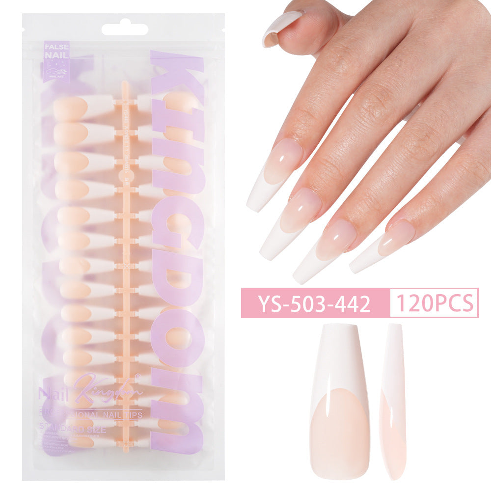 Nail tips French press on nails, simple long ladder manicure removable fake nails 120 pieces, prefabricated nail wholesale