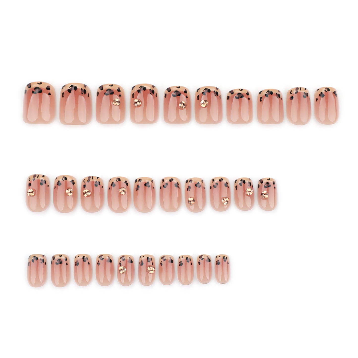 Maillard French leopard print , advanced sense box, 30 pieces of nail art, hot-selling fake nails wholesale in Europe and America|365nails
