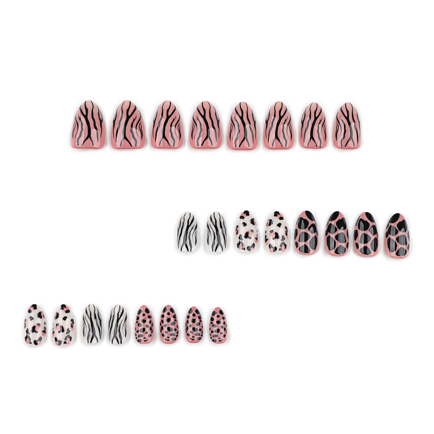 Cool and hot autumn and winter leopard print short almonds press-on nails