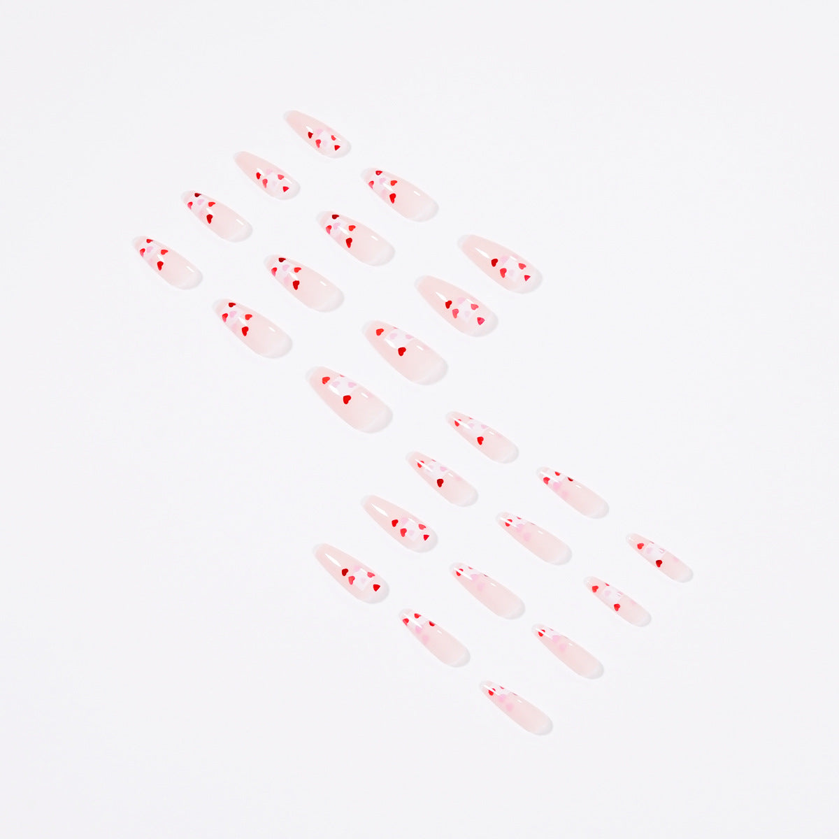 Taoxin série quadrado coração marca unhas de pressão dia dos namorados temperamento peça acabada, removível | 365 unhas