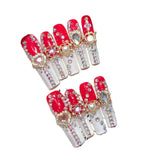 Uñas postizas artesanales con acabado Noble Luxury Femme Fatale extra largas y exageradas | 365nails