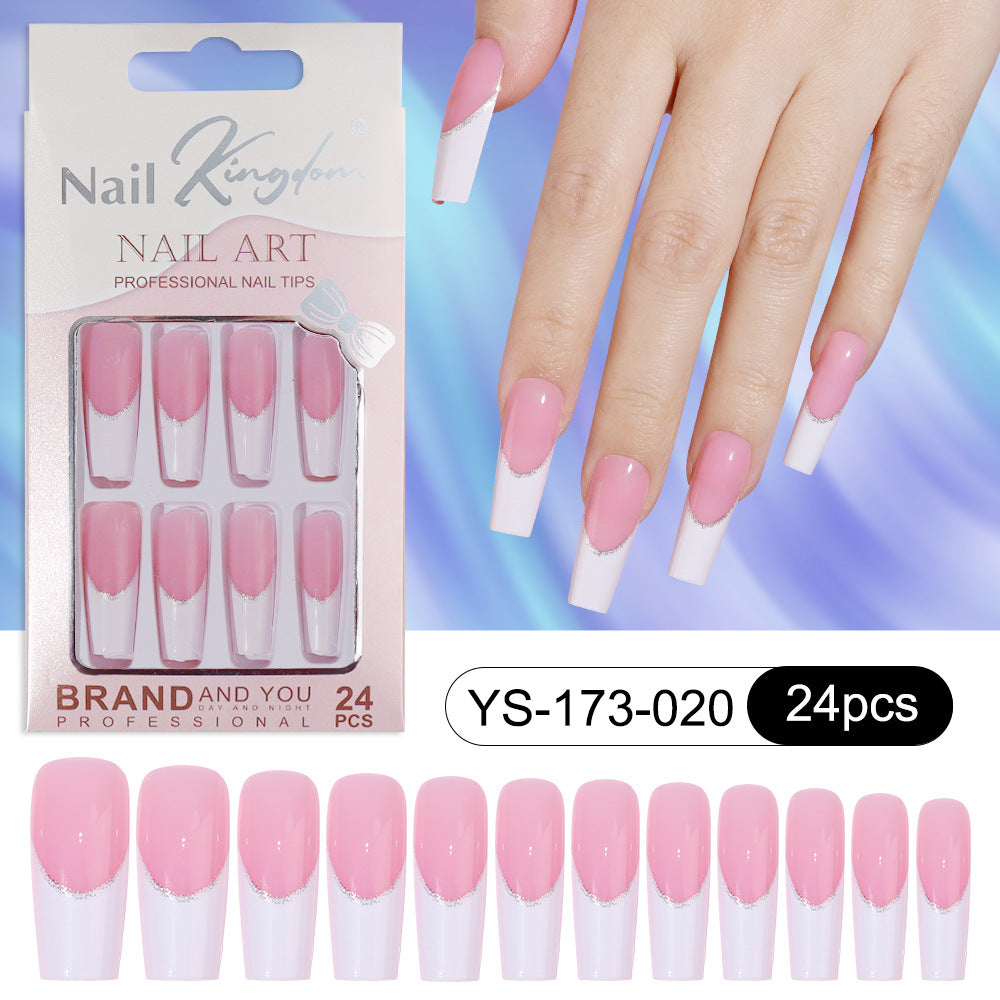 Nail Tips special for press on nails rectangular nail pieces removable full sticker manicure 24 pieces boxed fake nail factory wholesale