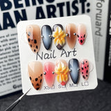 Handmade Press-on Nails 3D Three-dimensional Carving Sexy Leopard Print Blush Nail   Spice Girls Almond Nail|365nails