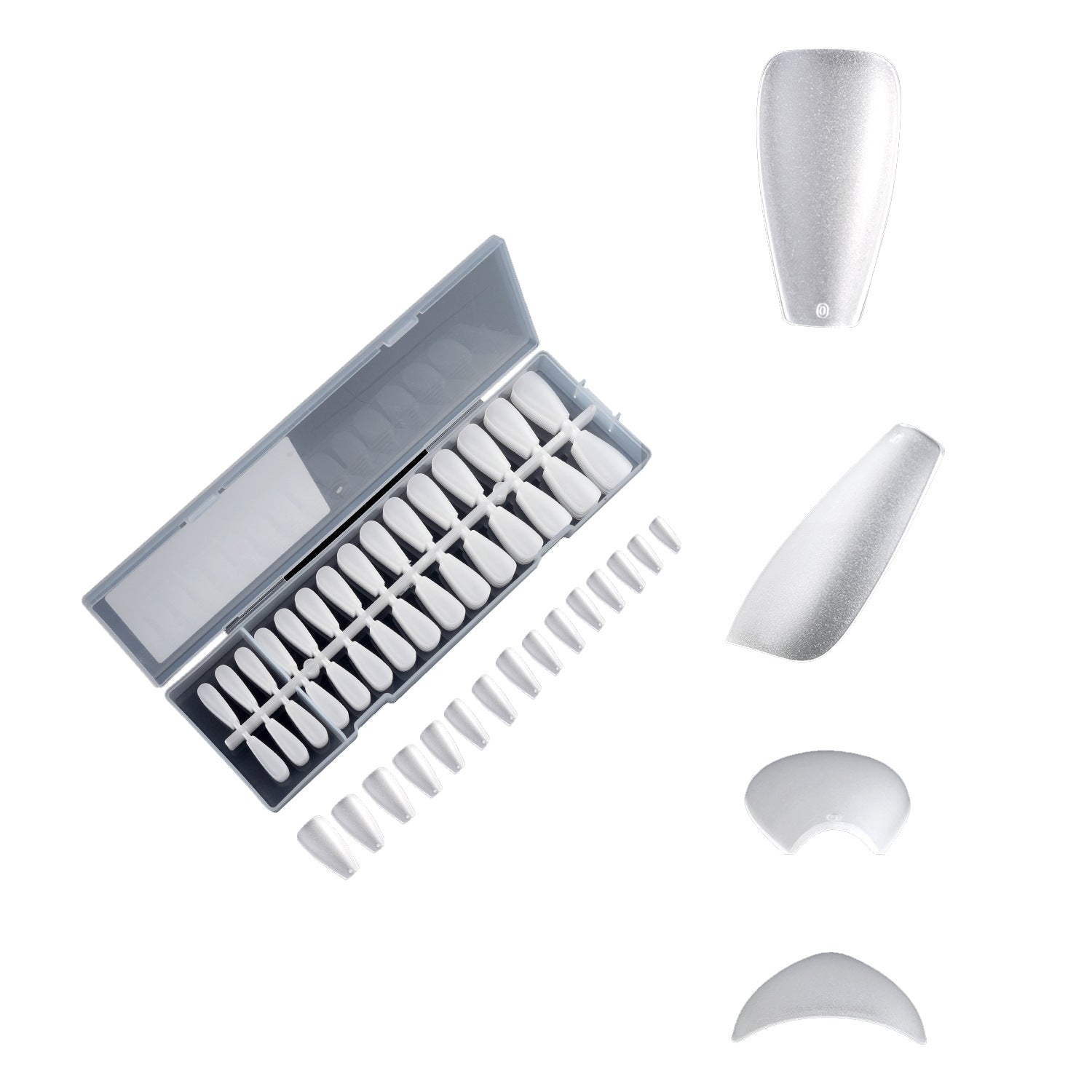 Puntas de uñas 300 piezas de arte de uñas, uñas postizas transparentes mate en caja, pieza de uña|365nails