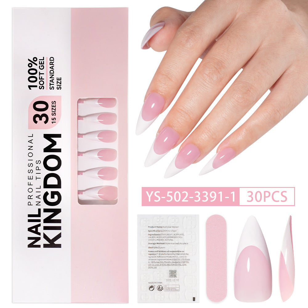 Nail tips French press on nails, simple long ladder manicure removable fake nails 120 pieces, prefabricated nail wholesale