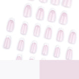 Unhas postiças clássicas rosa nude francesas brancas, unhas postiças curtas amêndoa finalizadas|365nails