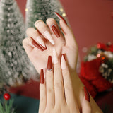 Christmas snowflake love snowman manicure short almond
