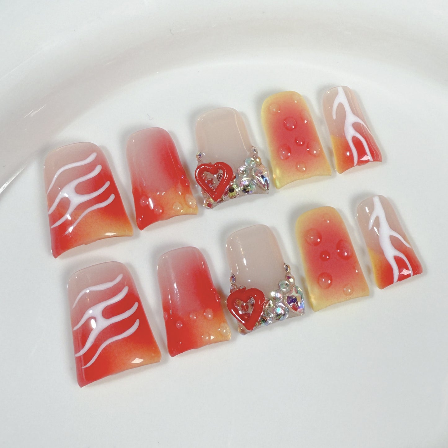 Europa e Estados Unidos pistola de pulverização de unhas bico de pato mudança gradual blush unha gelo através de desgaste de mão fábrica de unhas atacado | 365nails